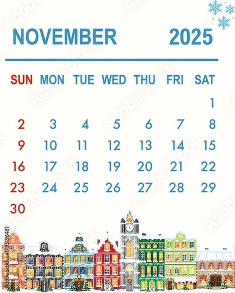 Obraz snow themed calendar