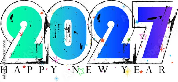 Obraz Vibrant and Artistic 2027 Happy New Year Celebration Image