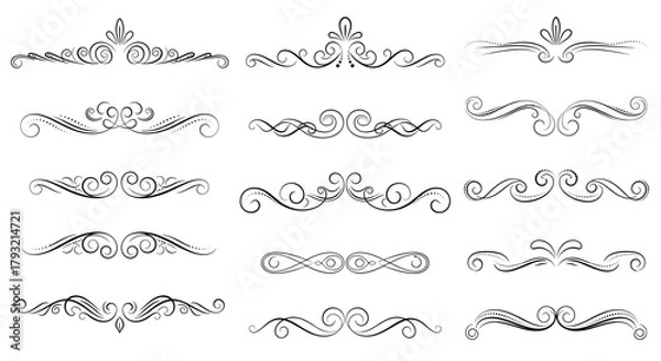 Fototapeta An exquisite collection of decorative ornamental borders and dividers for elegant design projects.