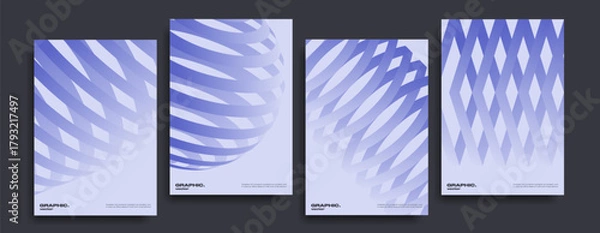 Obraz Modern posters with light gradient geometric compositions. 