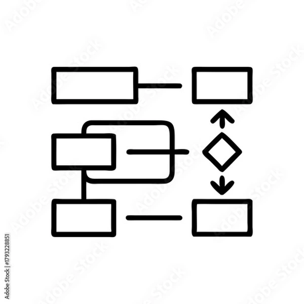 Fototapeta Flowchart diagram illustrating process management concept  