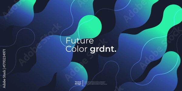 Obraz Abstract dark background with gradient geometric shapes. 