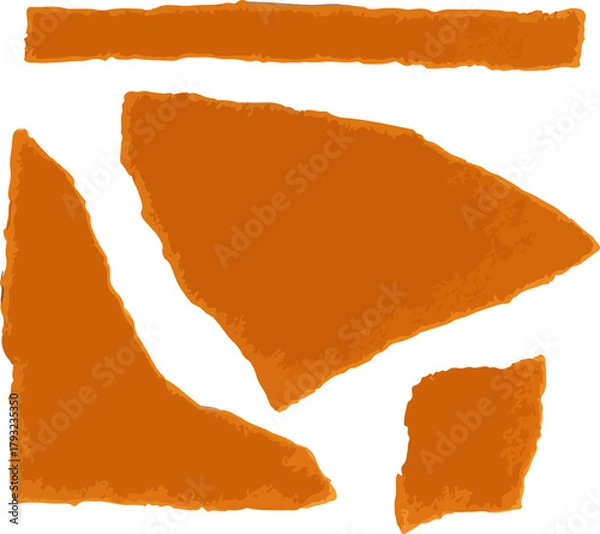 Obraz Realistic Torn Orange Paper Strip on White Background	