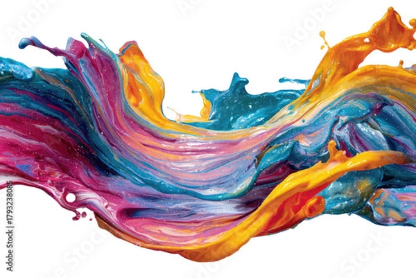 Obraz Abstract fluid paint splash in vibrant colors