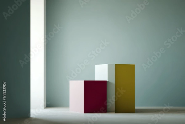 Fototapeta create assembly instruction featuring augmented reality labels with blurred white text bars