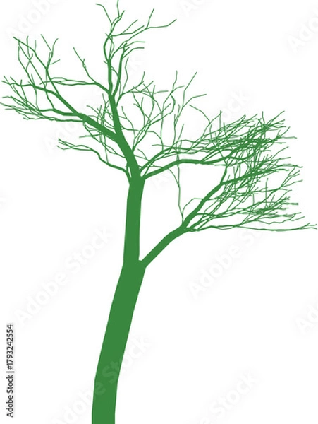 Fototapeta Collection of Stylized Trees with Varying Colors and Branch Structures Design