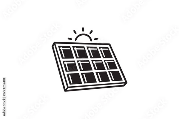 Obraz Solar panel Vector icon. Eco friendly clean energy and sun-powered electricity.