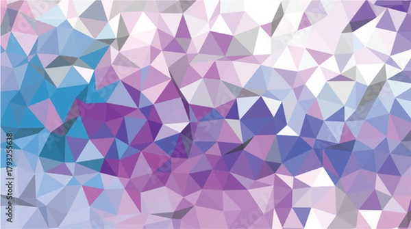 Fototapeta Monochromatic Royal Purple Low Poly Abstract Background with Intense Geometric Texture