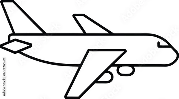 Fototapeta cargo plane outline vector on white background.eps