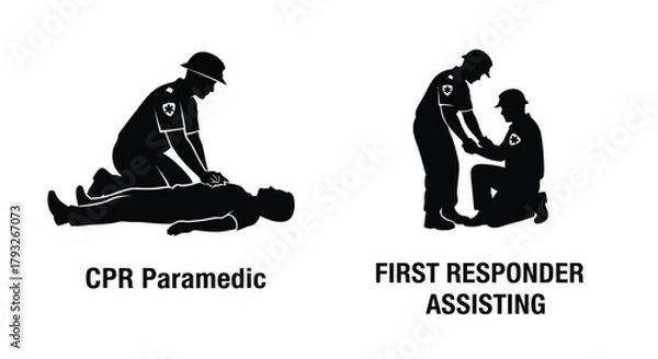 Obraz Emergency medical assistance paramedics providing cpr to a person in need
