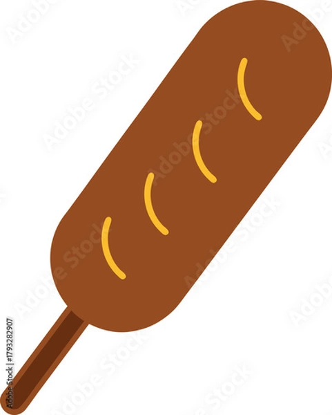 Fototapeta Stylized Corn Dog Vector Fair Snack