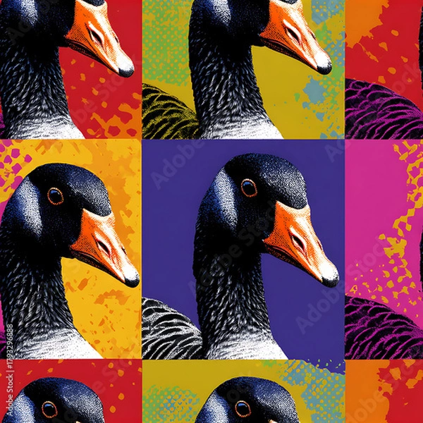 Obraz Pop Art Goose Repeating Pattern Seamless Tile