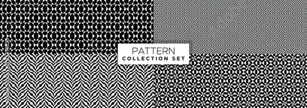 Fototapeta Set abstract Black and White Repeating Design with Modern Shapes geometric shape, flowing lines, and abstract shape