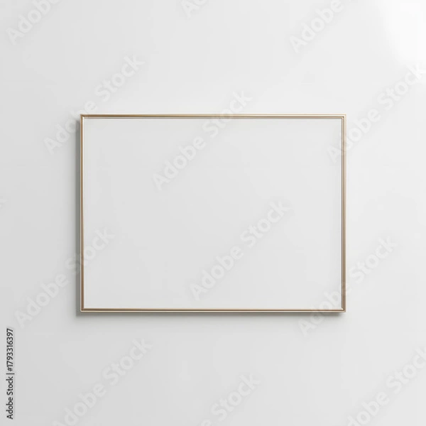 Fototapeta Blank white rectangular frame on a white background