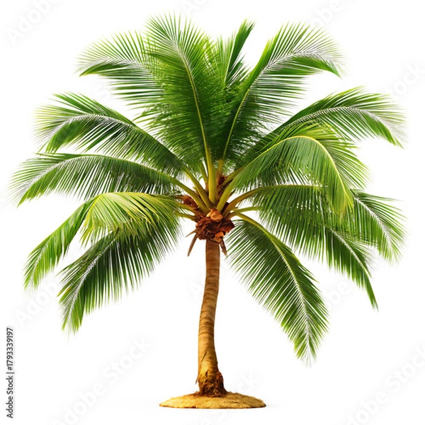 Fototapeta Coconut palm tree set on a isolated white background. PNG