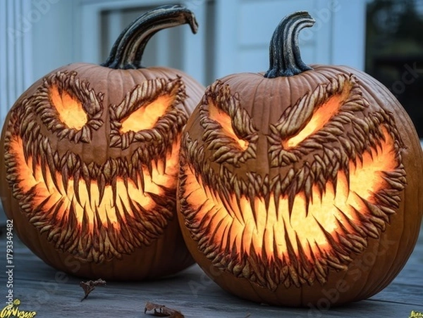 Obraz Pumpkins are popular in the fall, especially around Halloween.
