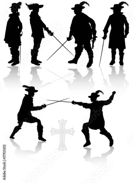 Obraz Royal musketeers vector illustration