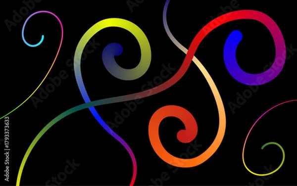 Fototapeta Abstract, Creative and Unique Gradient Lines on Black Background