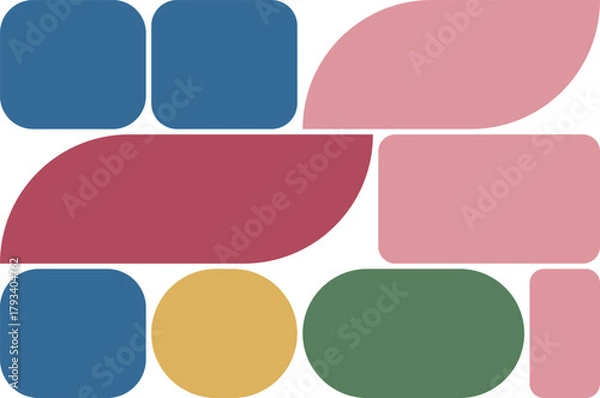 Fototapeta Modern geometric shapes creating a vibrant abstract design perfect for backgrounds