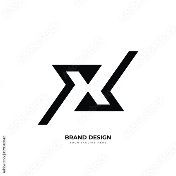 Obraz Letter X abstract modern minimal monogram logo
