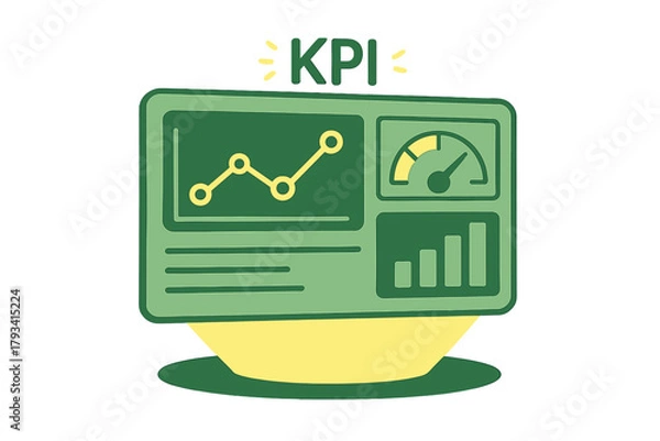 Obraz Innovative dashboard design with kpi metrics and data visualization in neon style