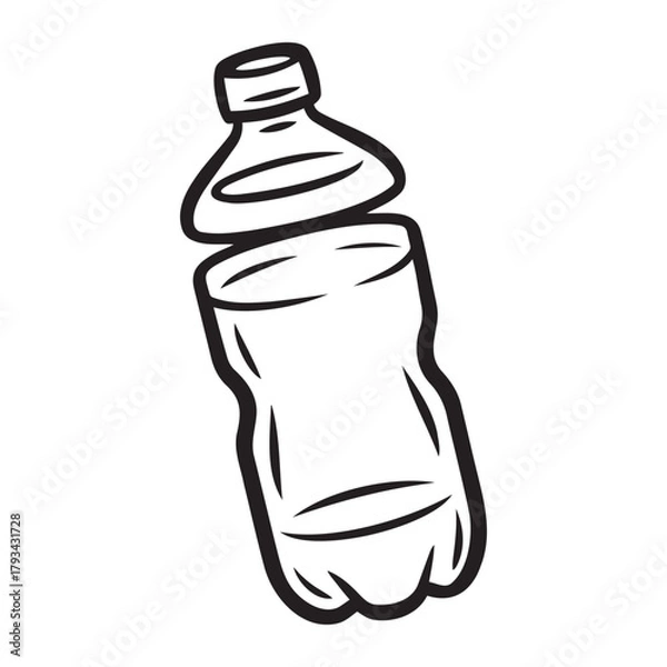 Fototapeta Empty plastic bottle with open cap