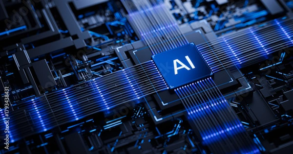 Fototapeta AI - Artificial Intelligence. Big Data and Deep Machine learning Concept. Business Internet Technology