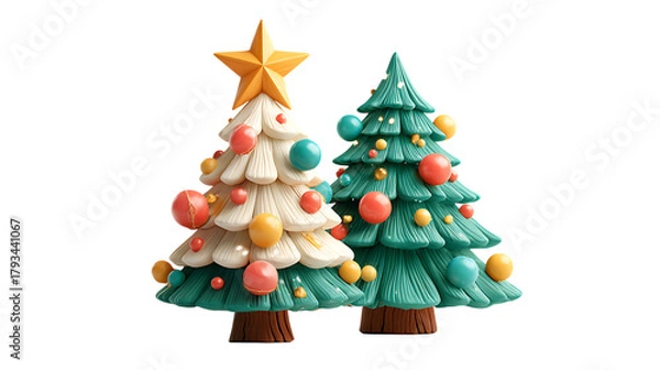 Fototapeta decorated christmas tree