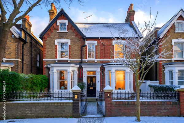 Obraz London's Kensington neighborhood in the winter.