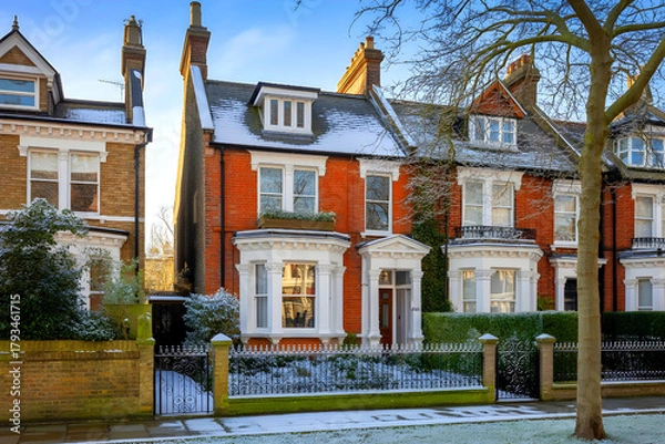 Obraz London's Kensington neighborhood in the winter.