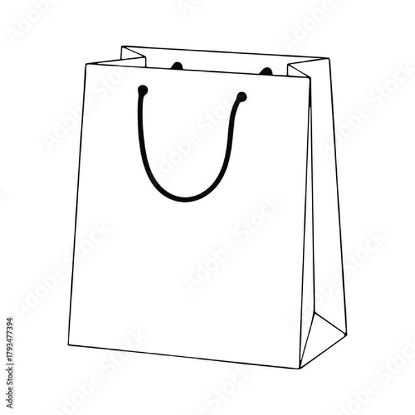 Fototapeta vector paper bag isolated on white background