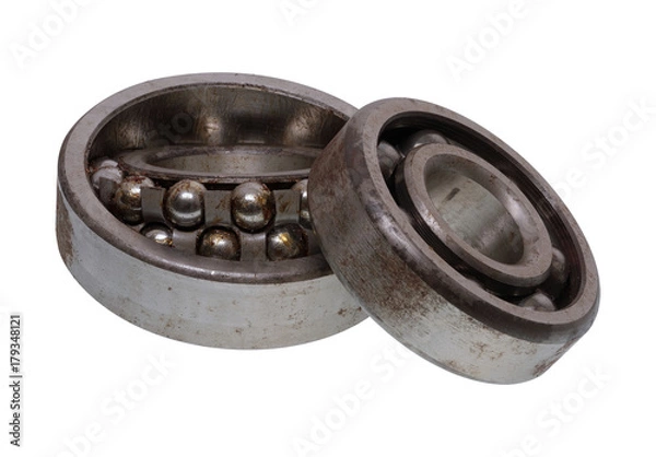 Obraz Ball bearings on a white background