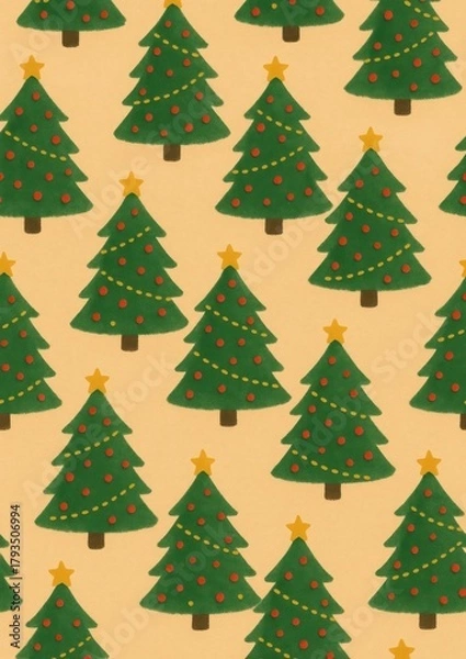 Obraz Festive trees pattern mobile wallpaper.