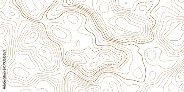 Obraz Golden line art background vector. Mountain topographic terrain map background with gold lines texture.Geographic mountain relief diagram line wave carve pattern.