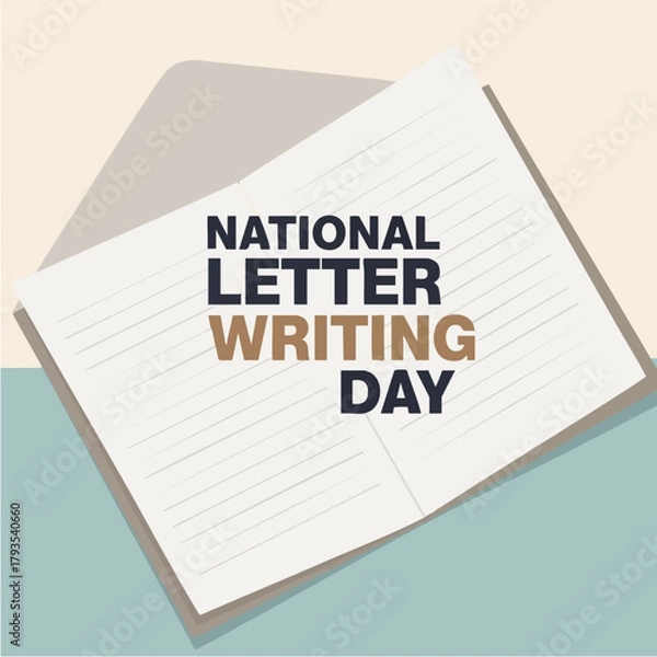 Fototapeta National Letter Writing Day image featuring an open letter with text.