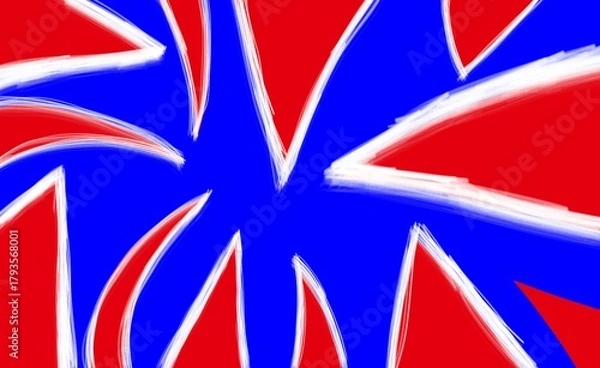 Fototapeta Abstract dynamic red and blue brush stroke background