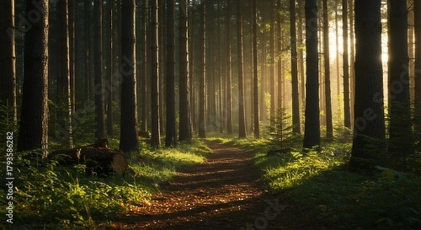 Obraz Forest Path with Sunlight