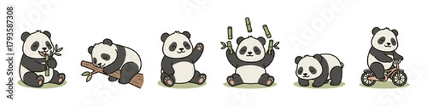 Obraz Cute pandas in different poses