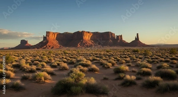 Obraz Red Rock Formations in a Desert Landscape