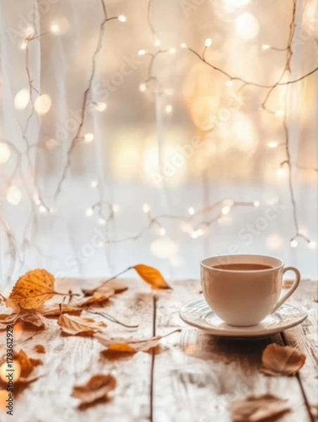 Fototapeta Beautiful winter background with copy space for your own text