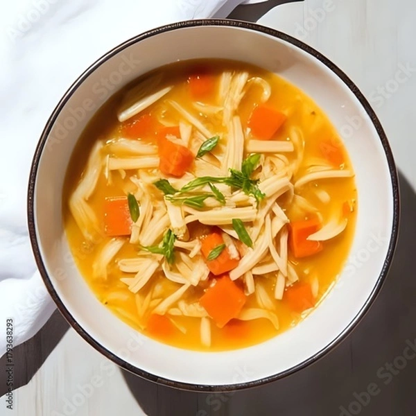 Fototapeta chicken soup with vegetables