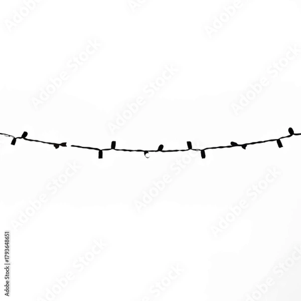 Fototapeta Hanging String Lights on White Background

