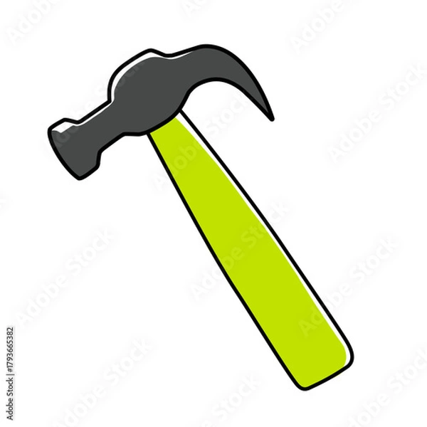 Fototapeta Flat vector illustration of a hammer, simple and clean design perfect for tools, construction, repair, and hardware graphics