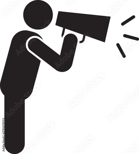 Obraz Icon of a person shouting through a megaphone