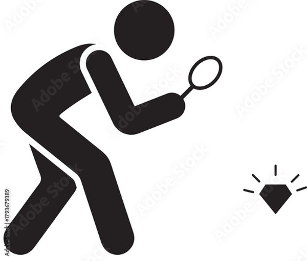 Obraz Searching for Quality, a Person Inspects a Diamond