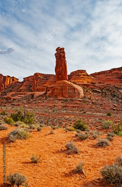 Obraz Arches National Park, USA -  a wonderland with its red-rock formations,  stone arches, giant rocks, pinnacles and trails