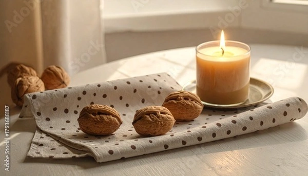 Fototapeta Minimal Thanksgiving Objects & Cozy Autumn Product Shots