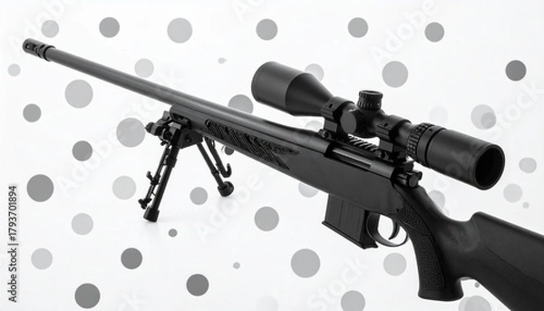 Fototapeta Sniper Riffle with polka dots