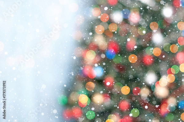 Obraz Christmas tree bokeh