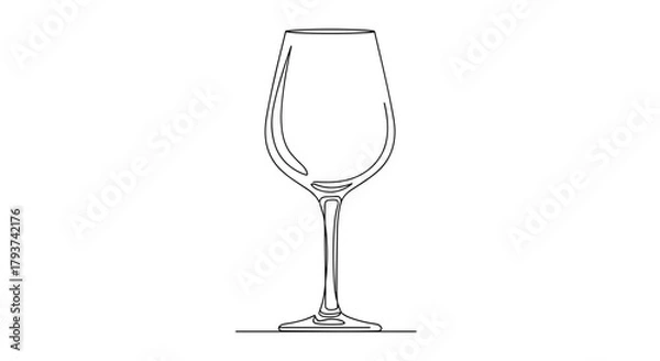 Fototapeta Illustration of a champagne flute glass with a thin stem design